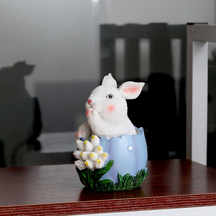 Wholesale Easter Cute Rabbit Resin Ornaments